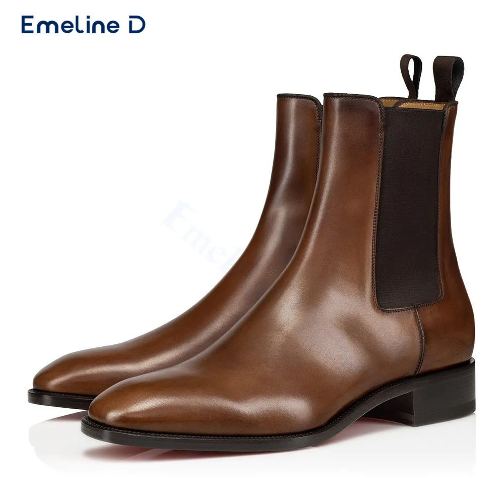 Деловые ботинки высокого качества на толстом каблуке эластичные ботильоны