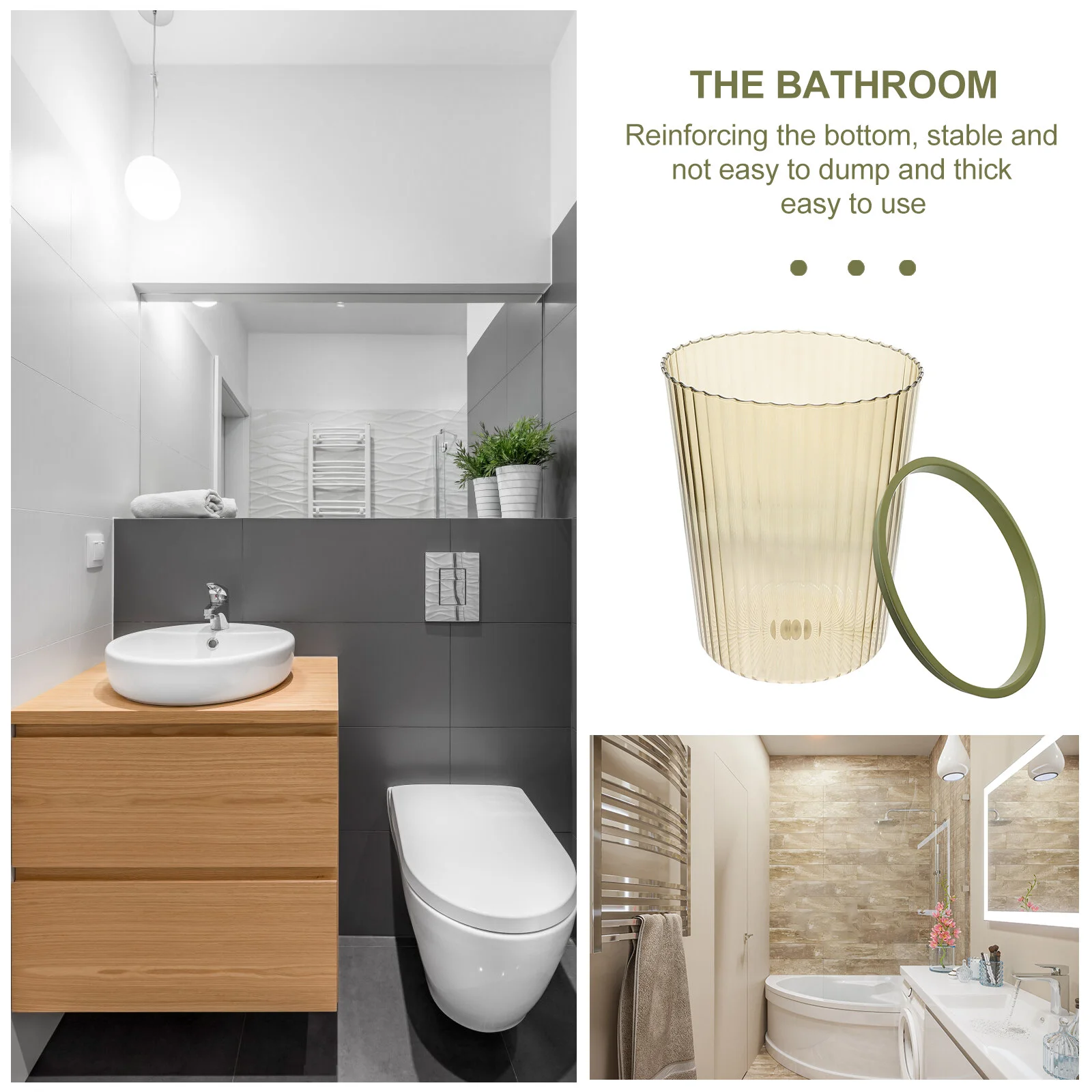 

Trash Can Rubbish Bin Container Large Garbage Office Bathroom Pp Hotel Bedroom Trashcan Cans
