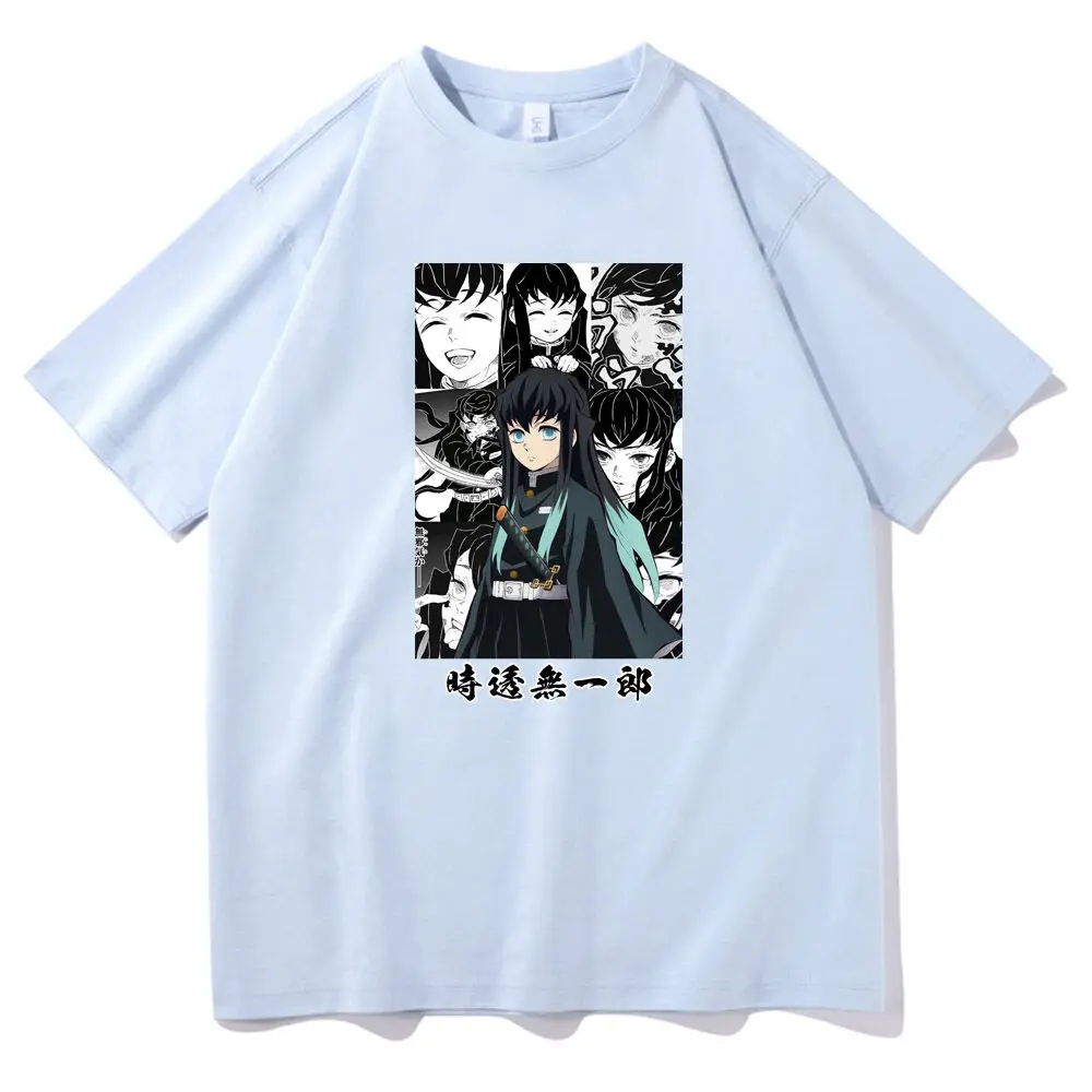 Многослойная футболка с демоном Tokitou Muichirou принтом в стиле аниме повседневная