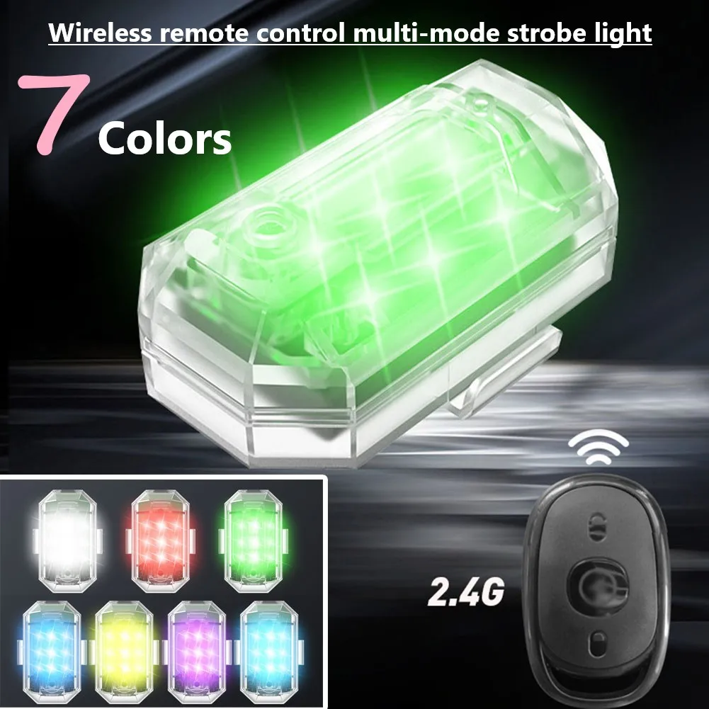 

7 Colors Flashing Taillight Drone Aircraft Light Motorcycle Wireless Remote Control Multi-Mode Strobe Light Warning Lamp