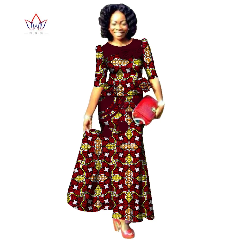 Bintarealwax 2021 Fashion African Skrit Sets for Women Traditional Plus Size Clothes Dashiki Elegant Set WY2487 | Тематическая