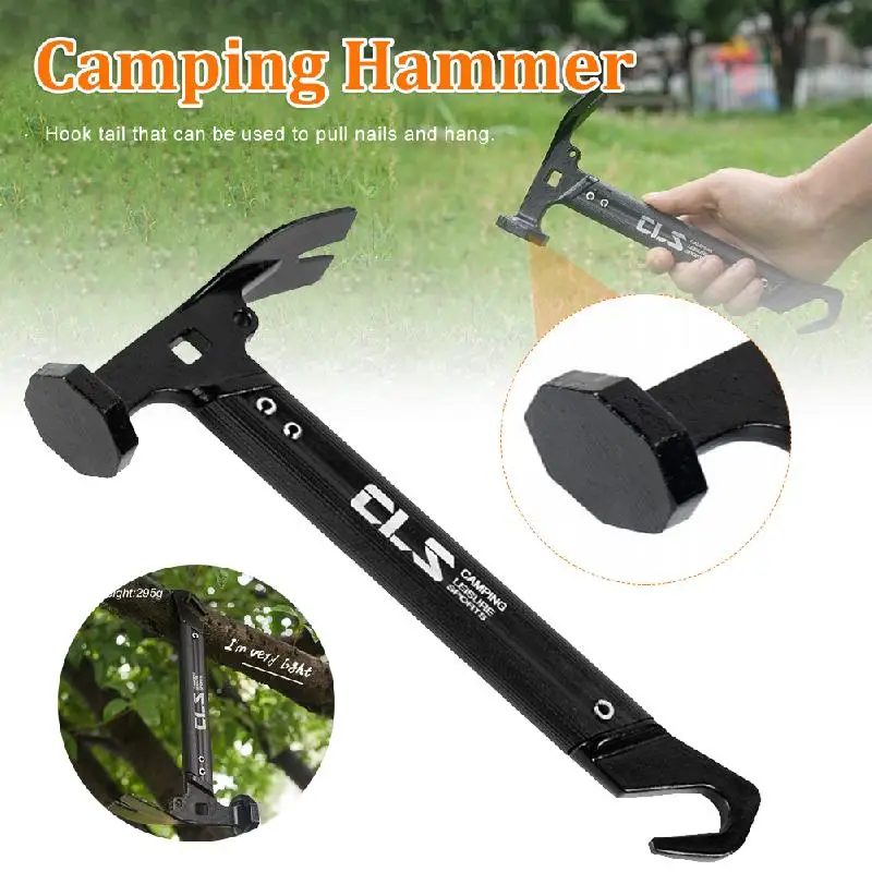 

New Camping Tent Peg Hammer Tent Nail Extractor Claw Hammer Outdoor Mountaineering Hiking Camping Alloy Tools Aluminum Handle