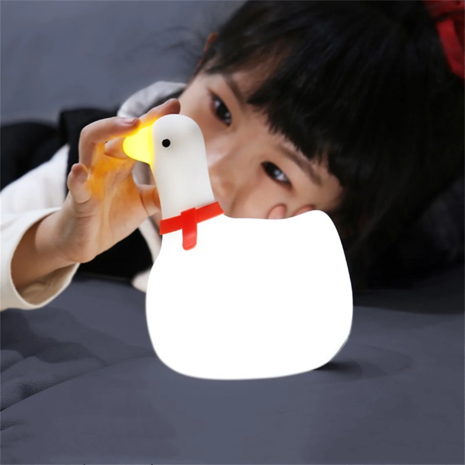 

Silicone Soft LED Lamp with Touch Sensor Timer Portable Gooses Night Light USB Rechargeable Smart Night Lamp Eye Protection Gift