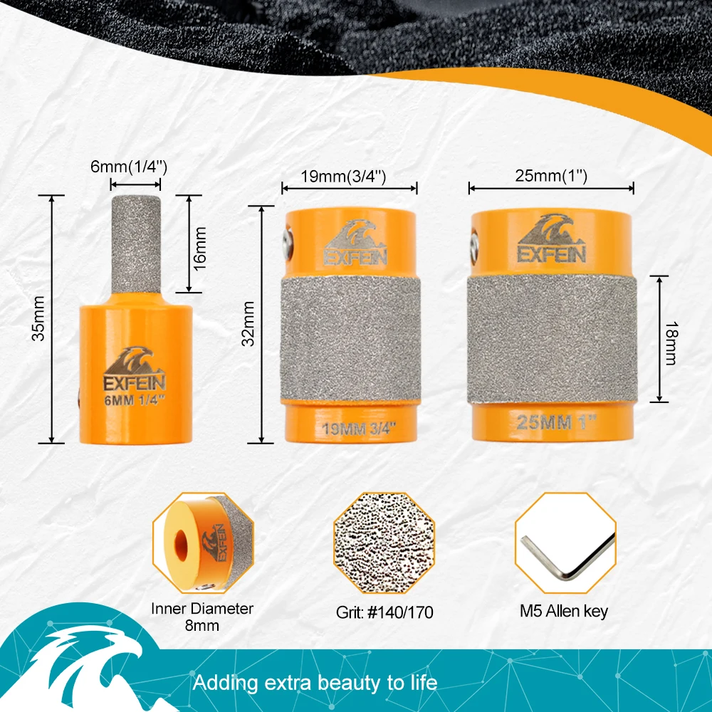 Алмазные шлифовальные головки 3/6/19/25 мм