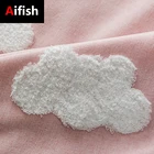 Розово-белые облачные Детские занавески с мультяшными облаками, тюль для гостиной, спальни, полузатемняющие шторы, Детские декоративные шторы