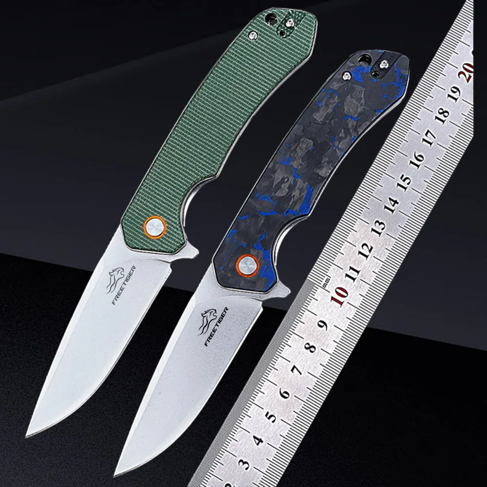 Складной нож FREETIGER с ручкой из углеродного волокна/льна карманный клипса лезвием