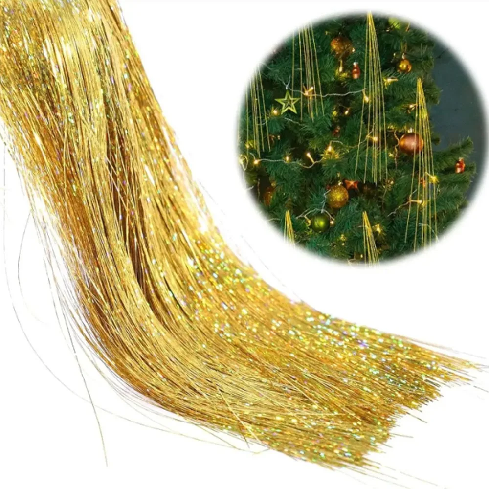 Рождественская мишура металлическая проволока серебристого цвета