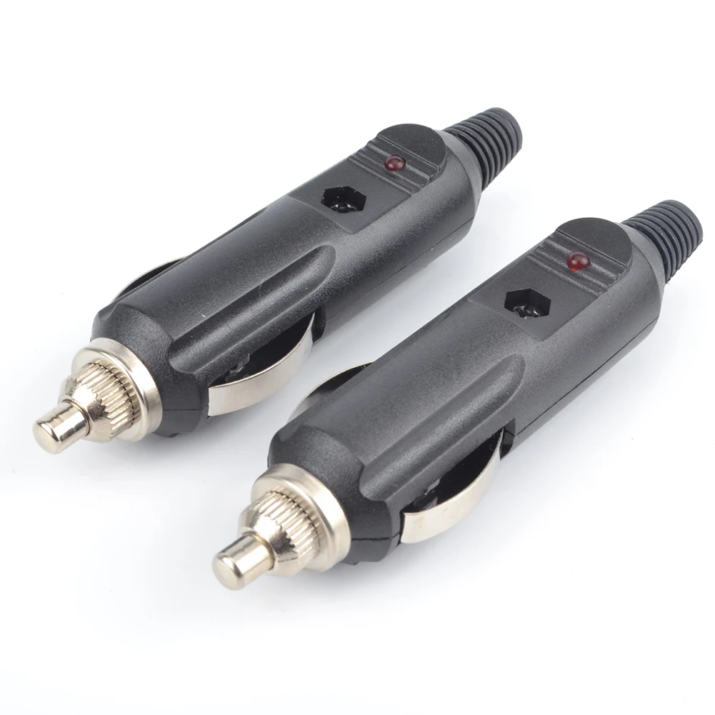 

5Pcs 12V Male Car Lighter Socket Plug Connector With Fuse & Red LED Solder On Cable 18 Grams 3.62 Inch High Quality