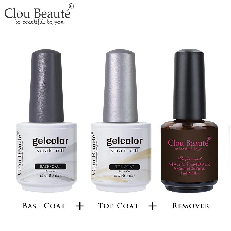 

Clou Beaute Transparent UV LED Gel Nail Polish Base Coat Primer No Wipe Top Coat Varnishes Soak Off Gel Lacquer Nail Gel