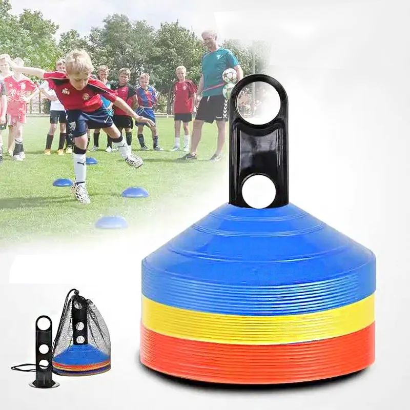 20pcs / 50pcs Agility Soccer Cones Disc Cone Set Sport Training with Storage Mesh Bag Plastic Stand Holder for Football Ball Gam