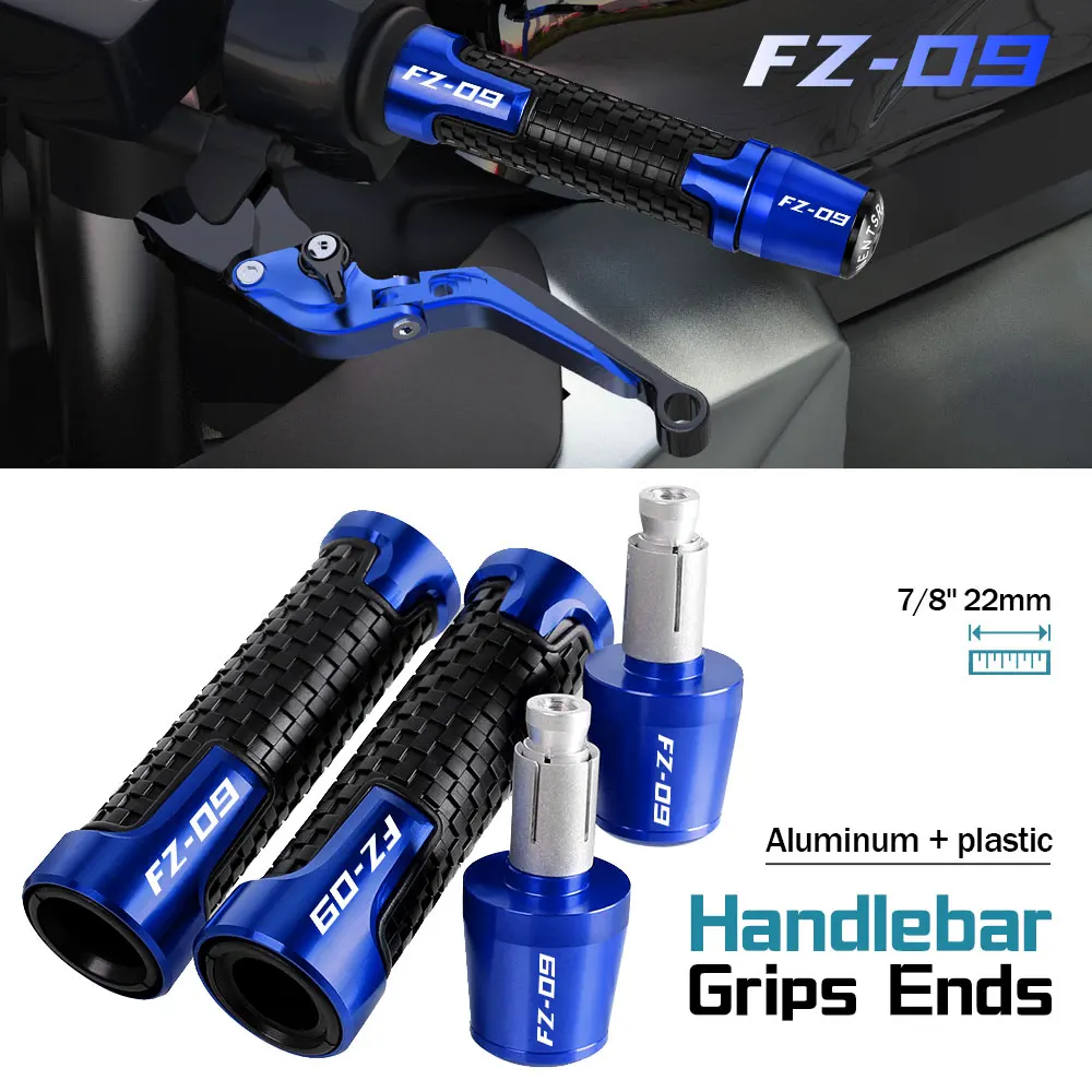 

7/8'' 22mm Handle Grips Handlebar Grip Ends Plug FOR YAMAHA FZ09 FZ 09 FZ-09 2014 2015 2016 2017 2018 2019 2020 2021 2022 2023