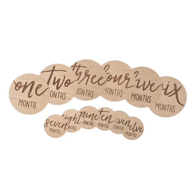 

Monthly Milestone Wood Discs Photo Prop Discs Baby Announcement Cards Round Baby Announcement Cards Double Sided Smooth Pregnanc