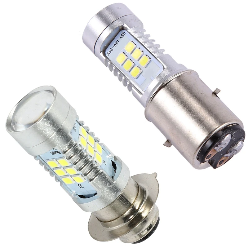 

2 шт., передняя Светодиодная лампа для мотоцикла 3030 21SMD, 1200 лм, 21 Вт, H6