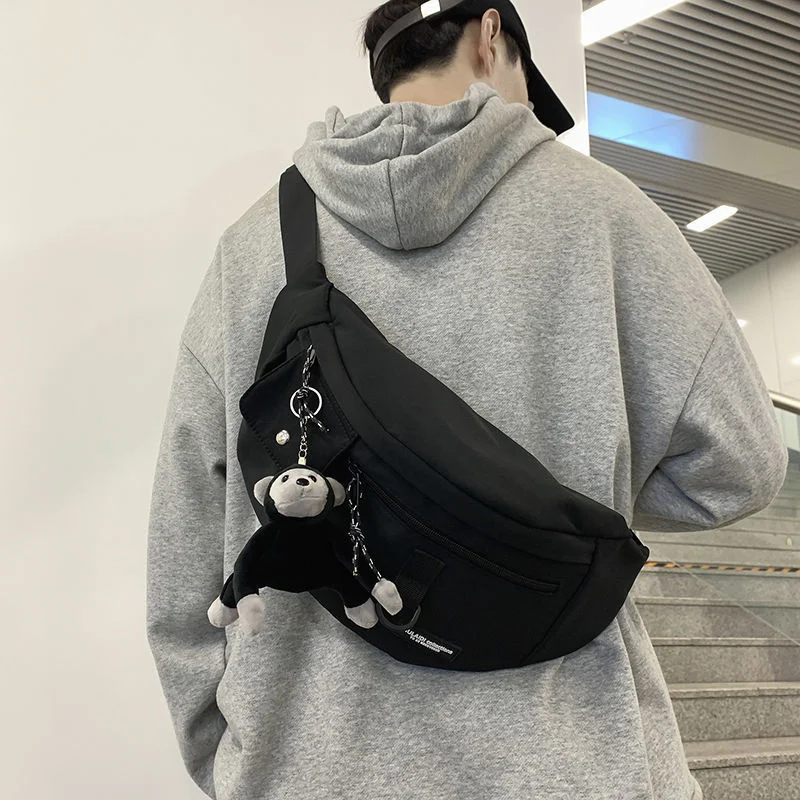 

2022 Techwear Harajuku Cool Canvas Handbag Streetwear Shoulder Messenger Satchel Bag Crossbody Bags For Women Gothic Waist Pack
