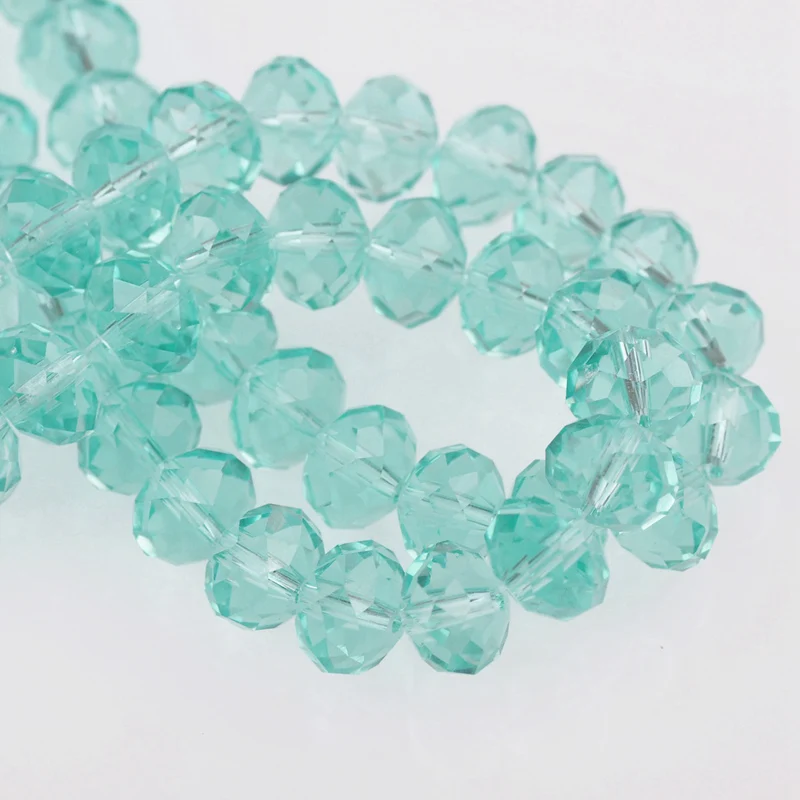 

Rondelle Faceted Czech Crystal Glass Light Lake Blue Color 3mm 4mm 6mm 8/10/12mm 16mm Loose Spacer Beads for Jewelry Making DIY