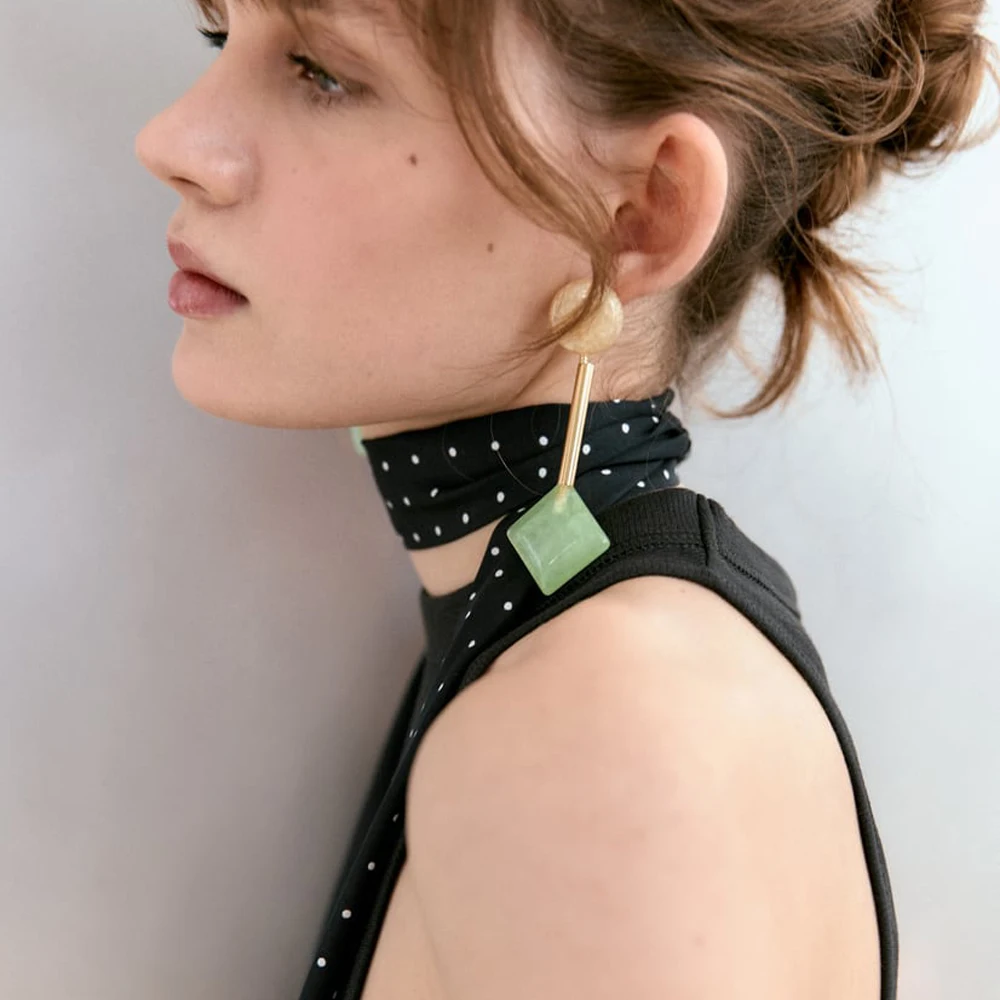 

2023 New ZA Earrings Colorful Acrylic Long Dangle Drop Earrings for Women Fashion Holiday Party Jewelry Gifts