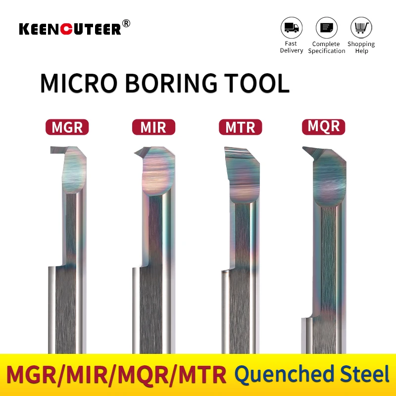 MGR MIR MQR MTR Small Bore Boring Tool for Grooving Thread Copying Quenched Carbide Micro Turning Tool Internal Milling Cutter