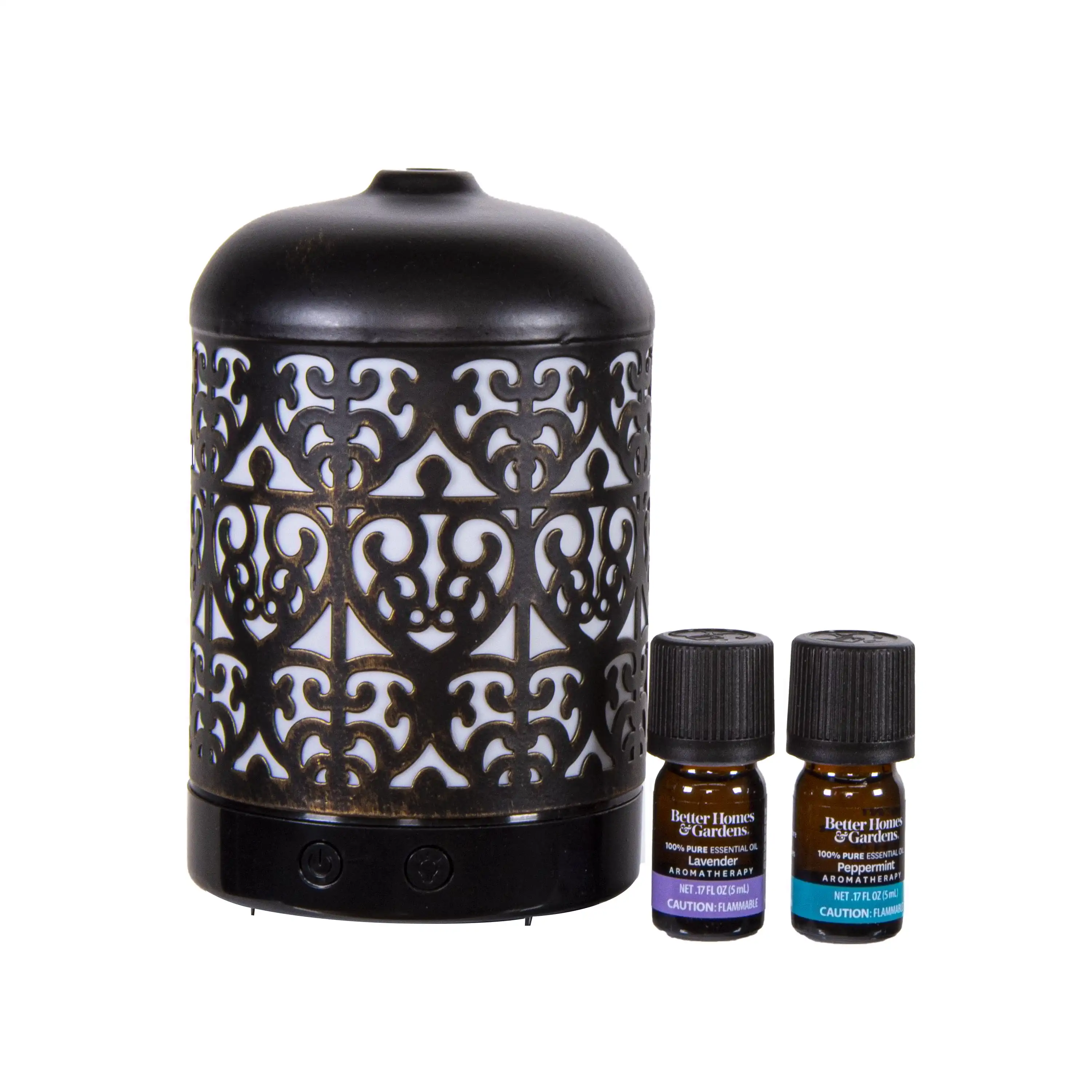 

3 Piece Cool Ultrasonic Diffuser Set, Moroccan Scroll, 100 mL