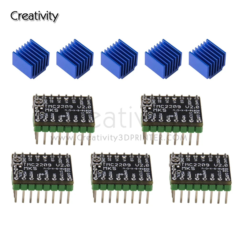 

Драйвер шагового двигателя Makerbase MKS TMC2209 2209 StepStick, детали для 3D-принтера а UART, сверхтихий для SGen_L Gen_L Robin Nano