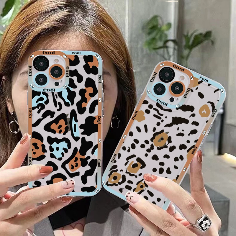 

Leopard print Phone Case for iPhone 11 12 13 Mini Pro Max 14 Pro Max Case shell
