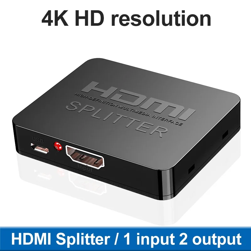 

Mini Hdmi Splitter 1 in 2 4K*2K Video Mirror Screen Switch Supports 3D Hdmi 1 to 2 HDMI 4K for Laptop PC TV Monitor Projector