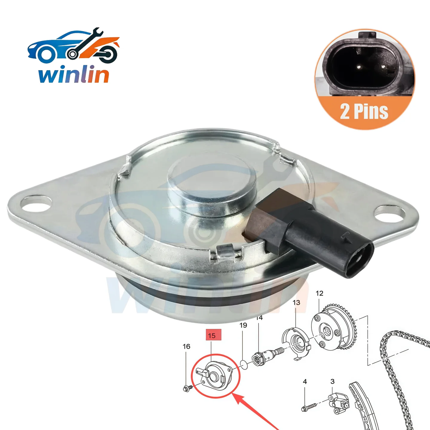 Фото Электромагнитный клапан VVT (55562223) для Opel Adam, Ampera, Astra, Ampera-E, Astra J, Cascada, Corsa (1/2 шт.) №1