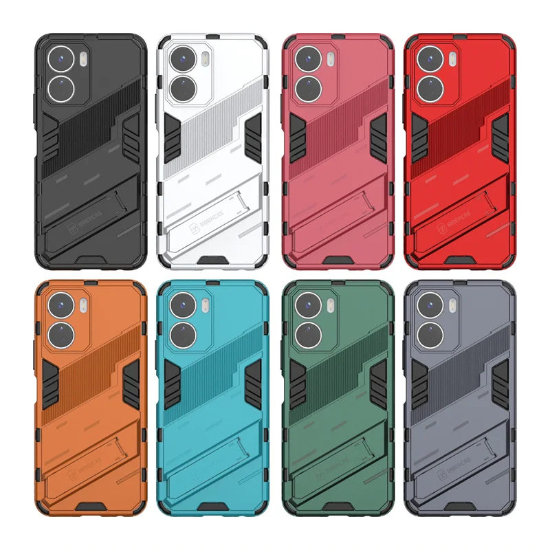 For Vivo Y16 Cover For Vivo Y16 Capas Shockproof New Phone Bumper Back Armor PC Kickstand Holder Cover For Vivo Y 16 Y16 Fundas