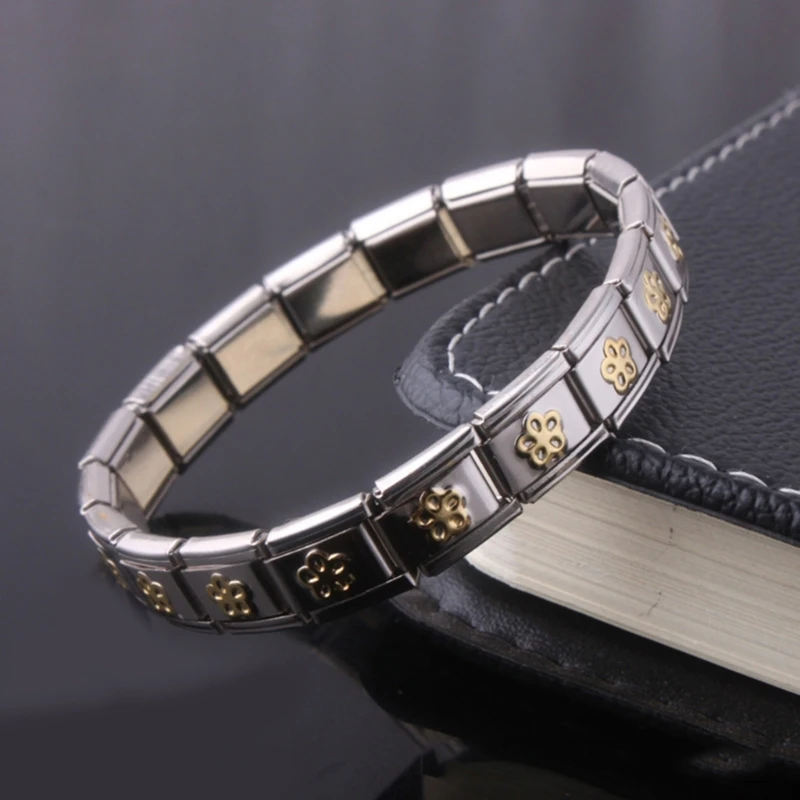 Итальянский браслет для женщин на запястье в стиле панк из нержавеющей стали с