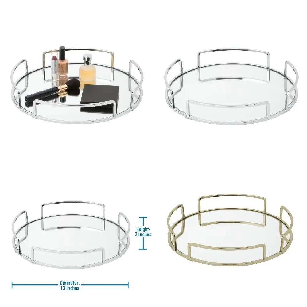 

Elegant, Durable Chrome-Finished Round Mirror Tray - Perfect Modern Home Decor Solution for All Homes