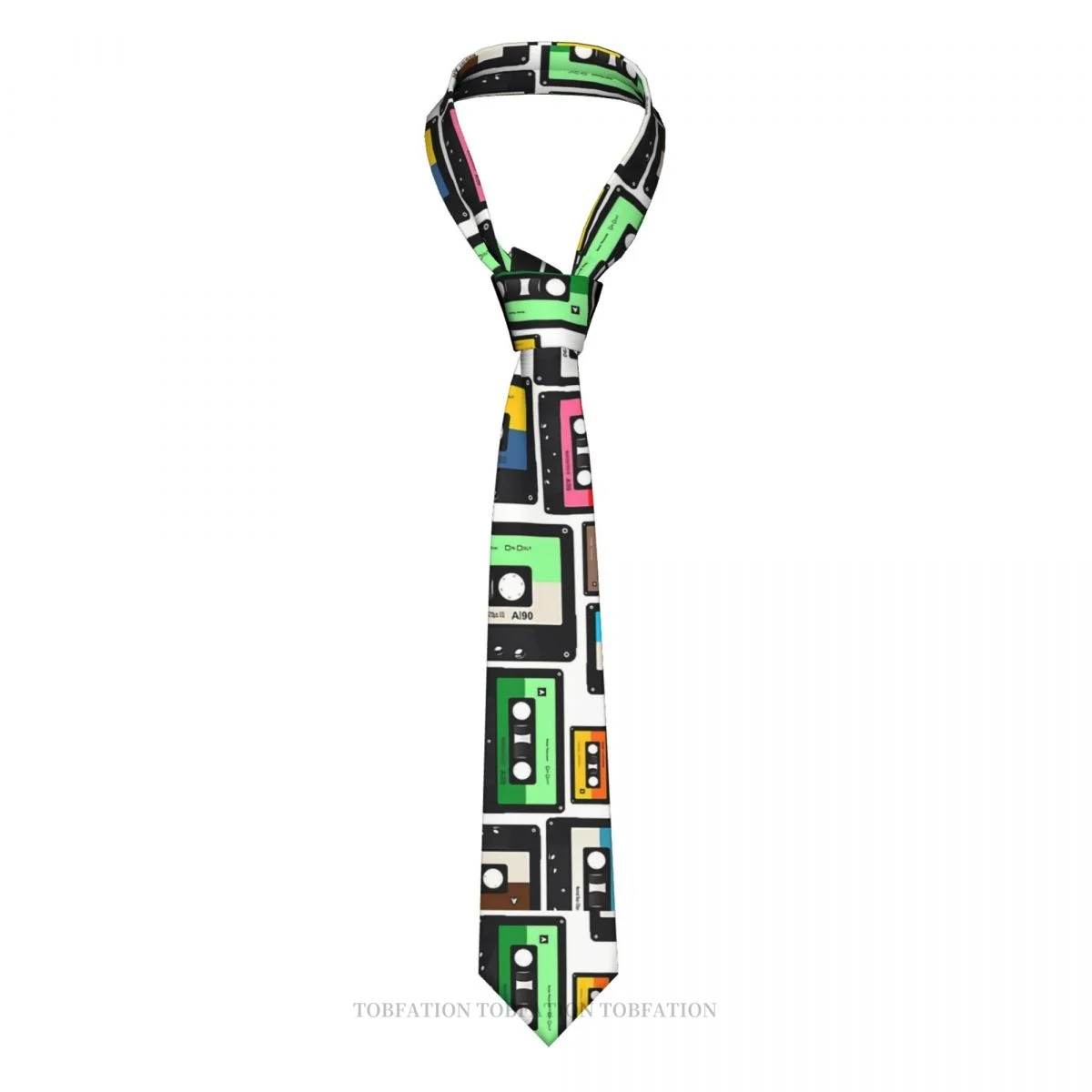 Music Notes Cassette Vinyl Record Men Ties 3D Printed Hip-Hop Street Business Wedding Party Shirt Accessories
