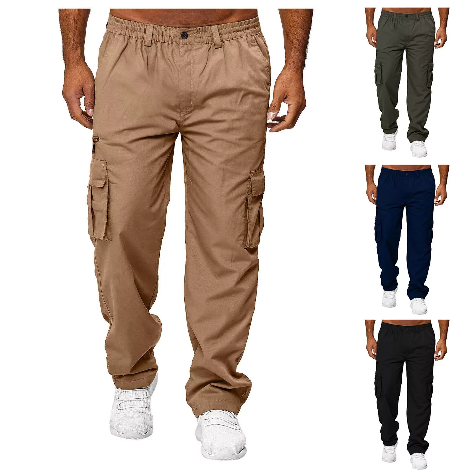 

NEW IN Men's Cargo Pants Sports Jogging Trousers Pocket Lightweight Hiking Work Long Pants Outdoor Masculina Loose Clothing