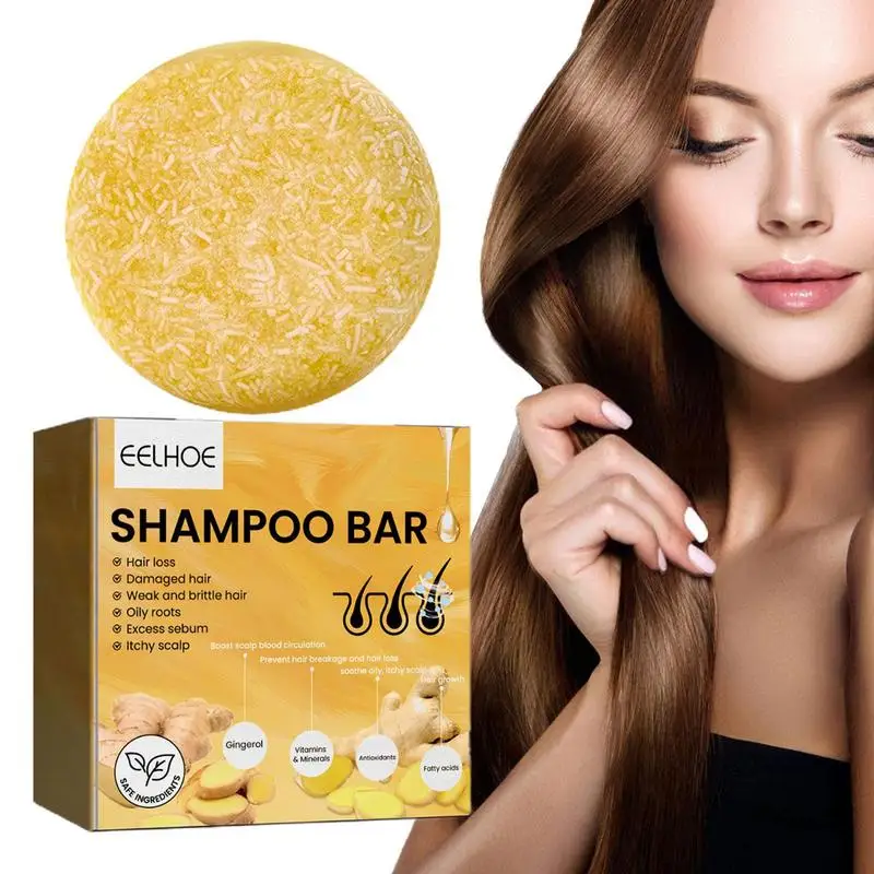 

Имбирный шампунь для роста волос мыло для восстановления роста волос Густой увлажняющий холоднообработанный Шампунь Бар натуральный растительный Уход за волосами