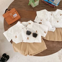 baby kids clothes sets for brother and sister matching outfits 2022 summer korean boys shirtshorts suit girls blouseskirts set