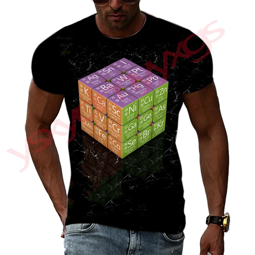 

Rubik's Cube Pattern 3D Printing Men T Shirt Summer Trend O Neck Short Sleeve Fashion Loose Tees Hip Hop Style Casual Men's Tops