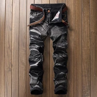 spring and autumn retro mens jeans casual exquisite mens trousers distressed cotton straight tide pants