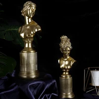 nordic luxury style golden goddess statue figurines resin crafts miniature decor for room home desk accessories interior garden