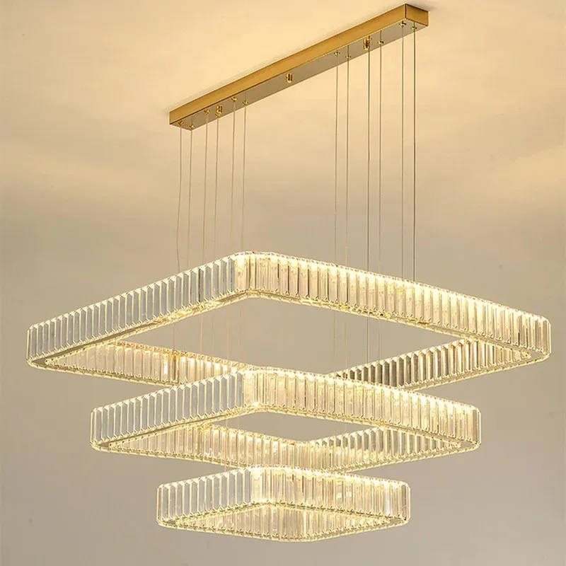 Квадратный подвесной светильник из нержавеющей стали современный дизайн