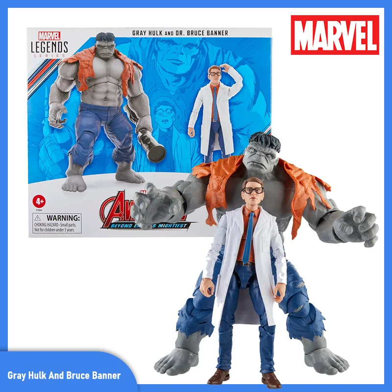 

Original Marvel Legends Avengers Action Figure Beyond Earth'S Mightiest Gray Hulk And Dr.Bruce Banner 60th Anniversary Model Toy