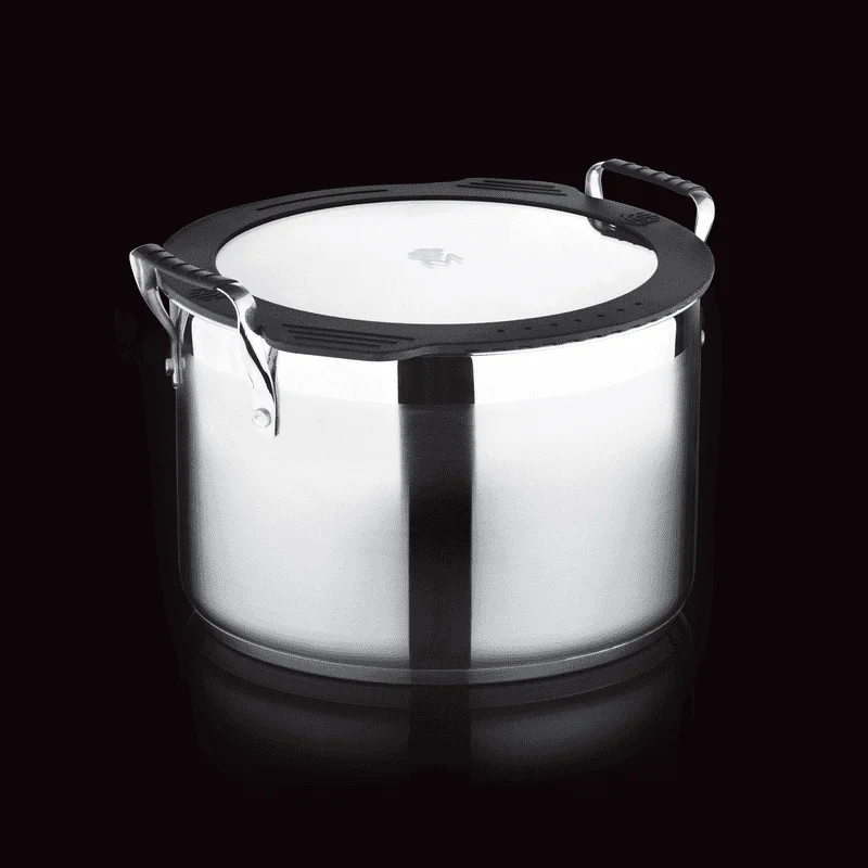 

2023 New Smart by - 7.3 Qt Nesting Stainless Steel Stock Pot with Flat Glass Lid, 7.3 Quarts, Polished Soup Pot Noodles Saucepa