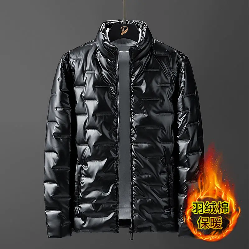

Men Winter Parkas Coat Zipper Pocket Thick Jackets Male Fashion Casual Solid streetwear Oversize jacket tops Thick Warm 5XL