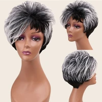 amir short gray hair wig synthetic straight hair wigs grey black wig bob short curly wigs for womens wigs cosplay