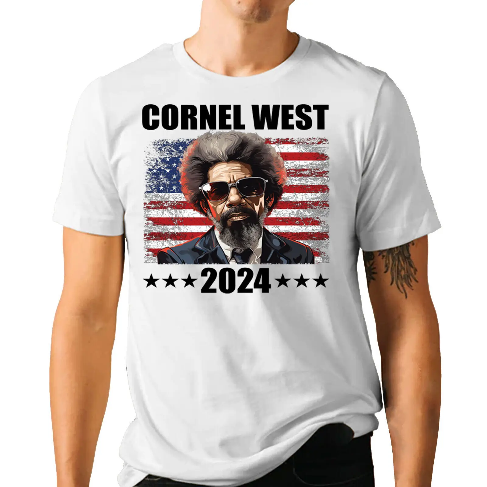 Футболка Cornel West для президента-футболка 2024 с флагом США