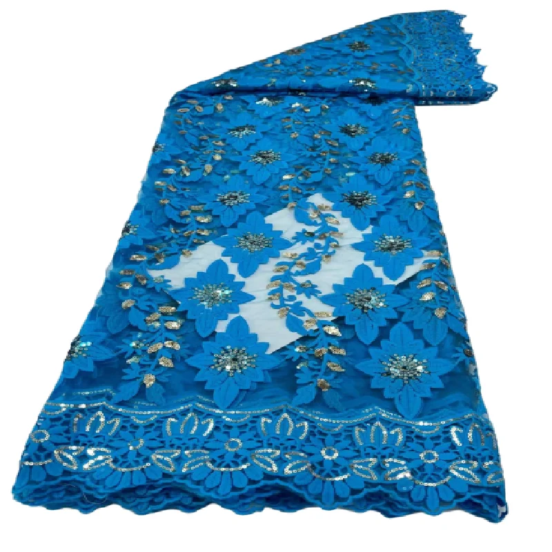 Африканская Тюлевая сетчатая кружевная ткань для женского платья низкая цена