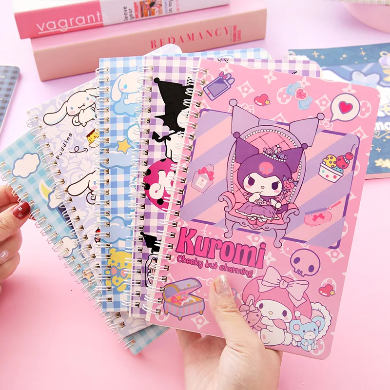 

Оптовая продажа, 4 шт., блокноты Sanrio Kuromi My Melody, канцелярские принадлежности, ежедневный Еженедельный планировщик, ежедневник, канцелярские п...
