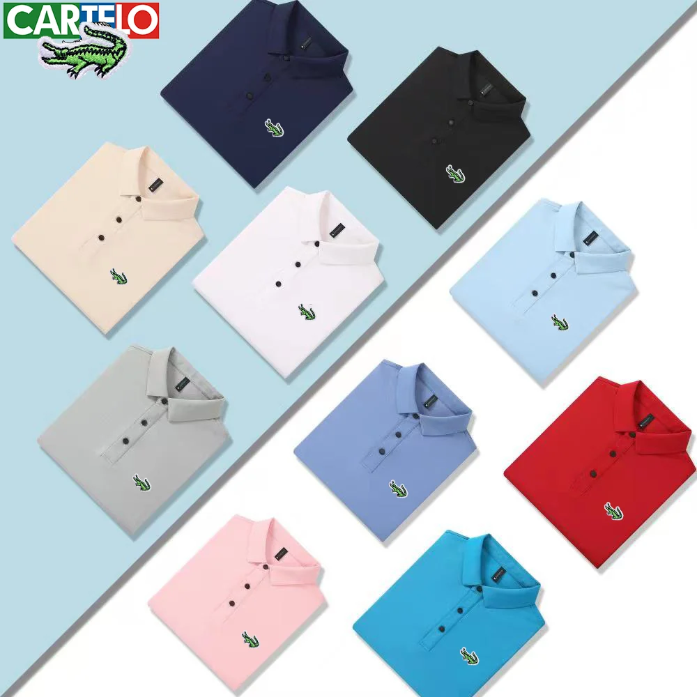 

CARTELO Summer New High Quality Luxury Breathable Men's T-shirt Fashion Embroidery Style Street Clothing Casual Golf Polo Shirt