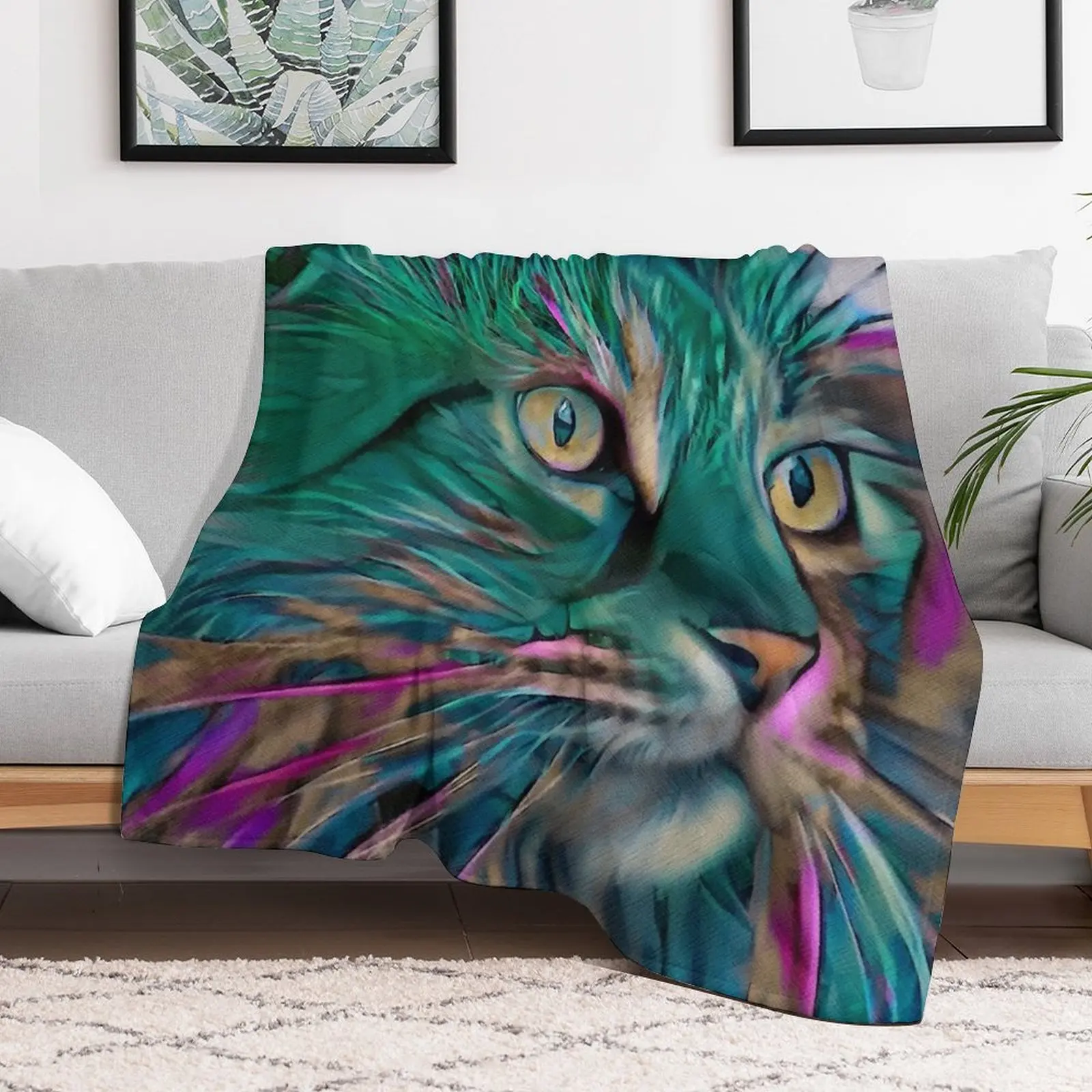 Мара verde кот чат леа рош картины котенок Плед Детские одеяла для кровати