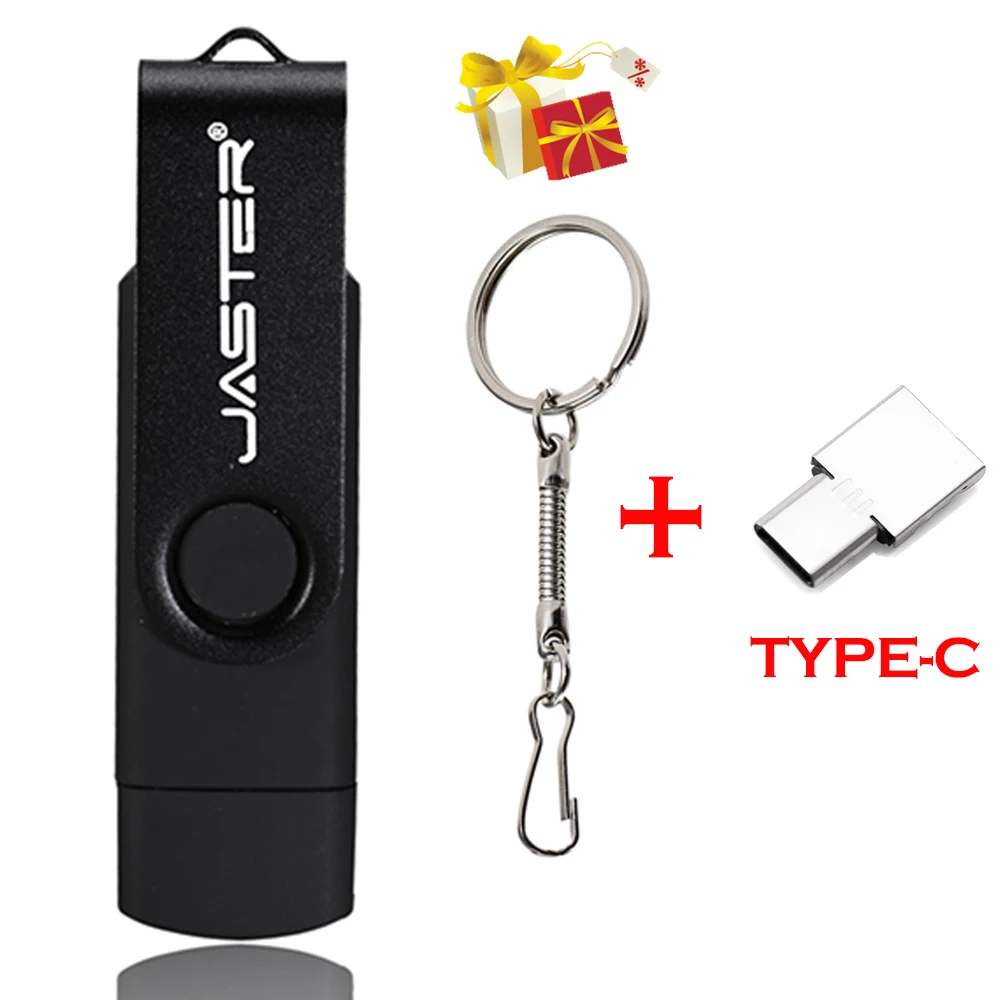JASTER USB flash drives 3in1 OTG High speed U disk 64GB Rotatable Memory stick Free TYPE-C Adapter Business gift Micro USB Stick images - 6