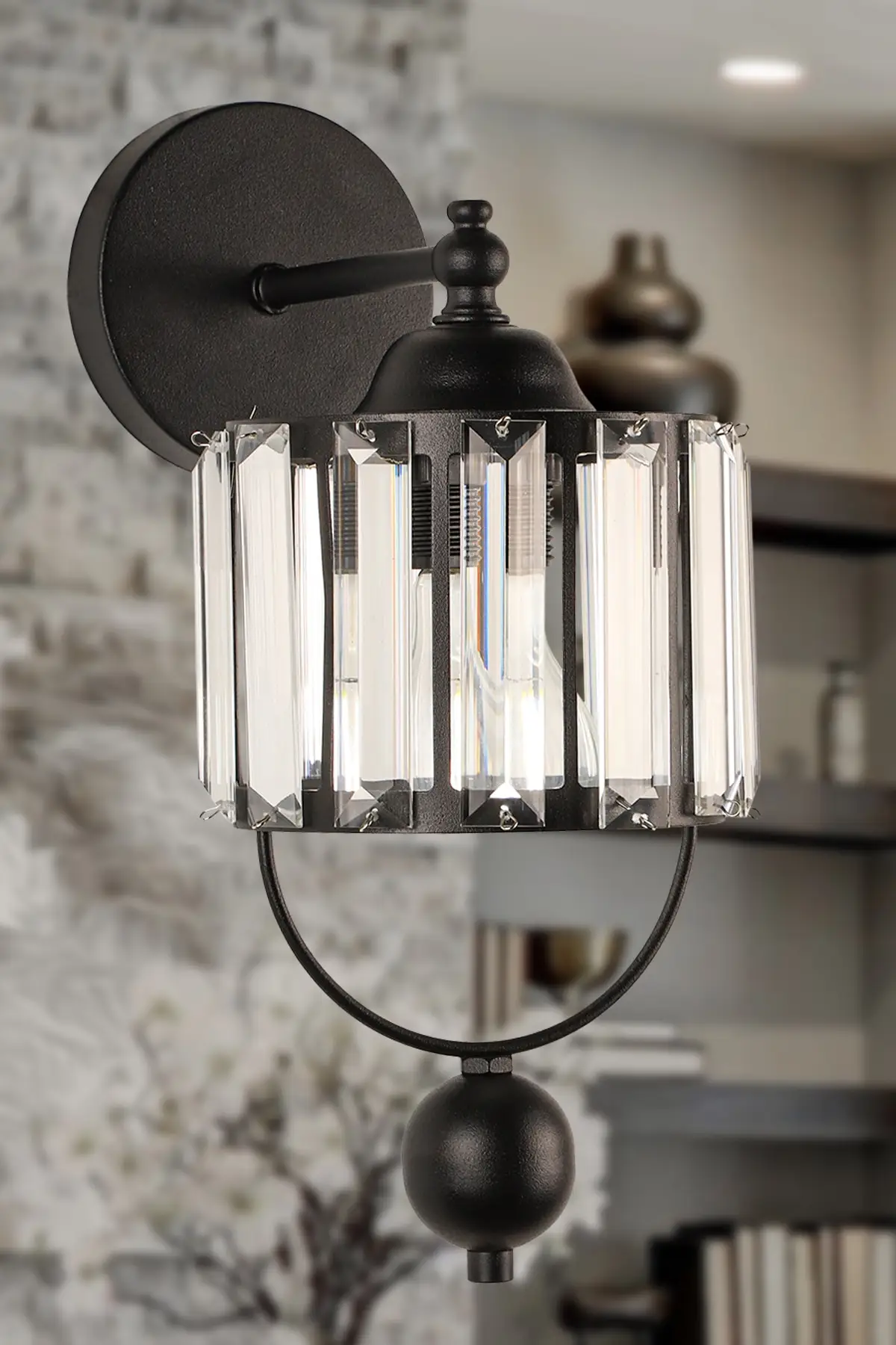 

Gallon Sconce Lux Crystal Black
