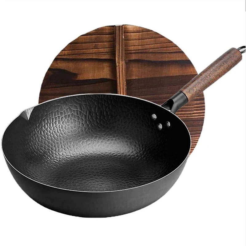 

High Quality Iron Wok Traditional Handmade Iron Wok Non-stick Pan Non-coating Gas Cooker Cookware