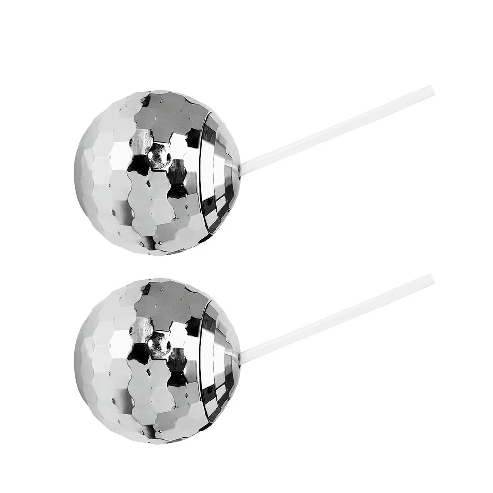 

2 Pcs Flash Ball Cup Martini Glasses Disco Beverage Ball-shaped Straw Drinking Ps Glittering Travel Creative Cups